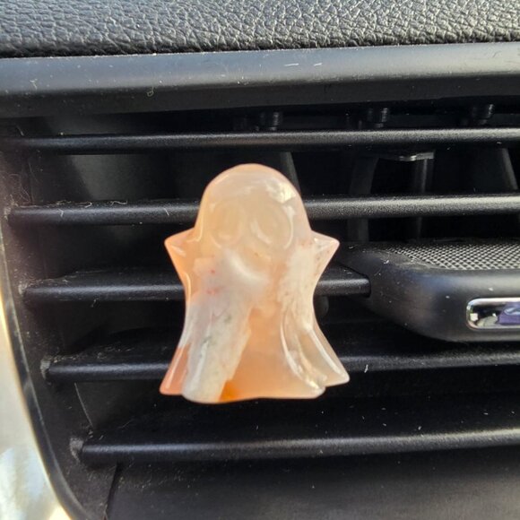 Flower Agate Ghost Crystal Car Vent Clip - Picture 1 of 3